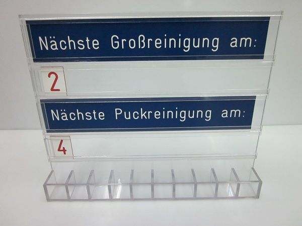 IKS Kunststoffbau Transparente Sonderbauteile PC-Informationsanzeige mit Nummernregister